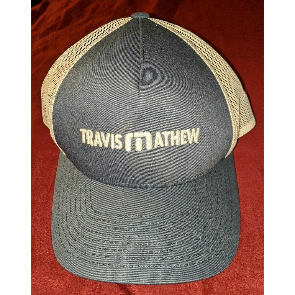 Travis Mathew Snapback Life On Tour Hat Blue and White Mesh size OS Trucker Mesh
